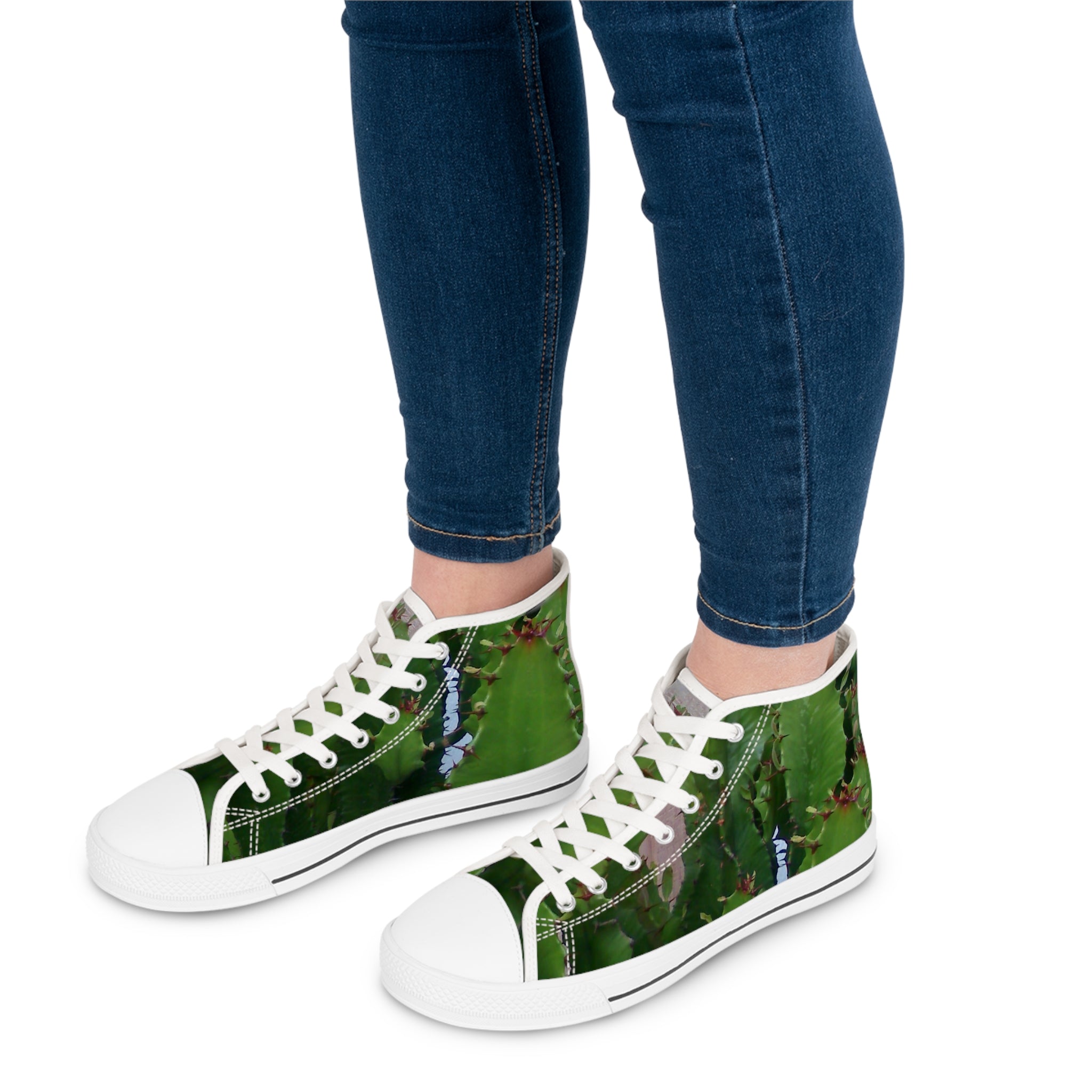 Cactus High Top Sneakers - Green and Black Women's Sneakers